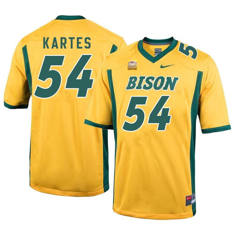 Men #54 Mitchell Kartes North Dakota State Bison College Football Jerseys Sale-Yellow